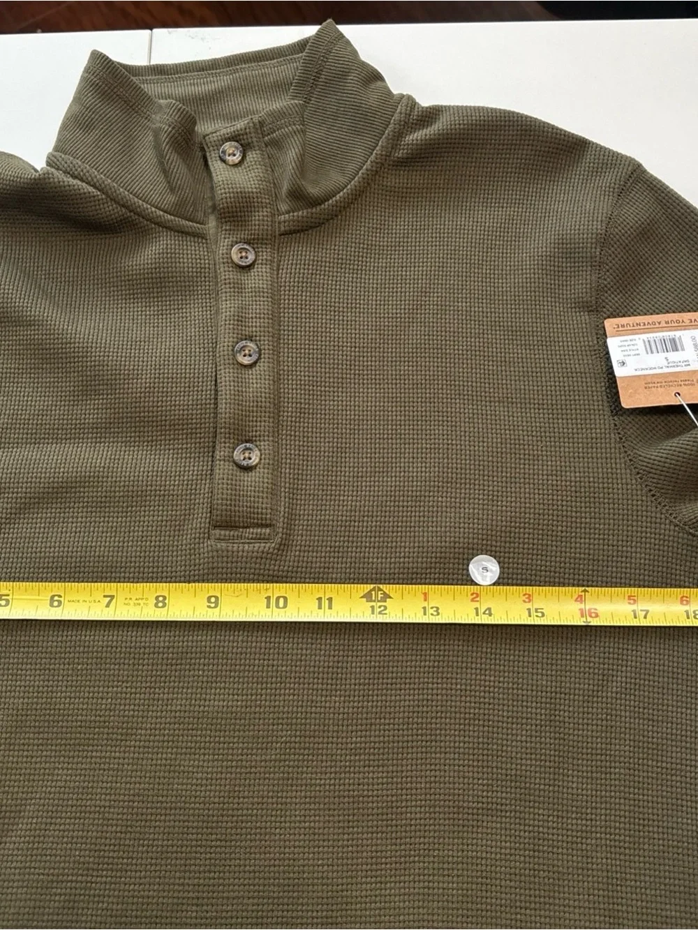 NWT Eddie Bauer Men's Thermal Mock Neck Pullover long sleeve Army Green size-S